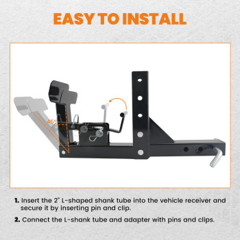 Trash Can Transporter Trailer Hitch w/ 2 Adapter compatible for Golf Cart/Truck/Auto/ATV