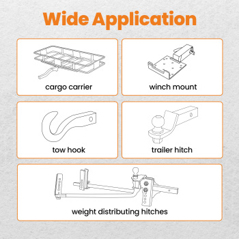 Class 3 Trailer Tow Hitch 2 Receiver compatible for Jeep Wrangler 07-17 compatible for Wrangler JK 2018