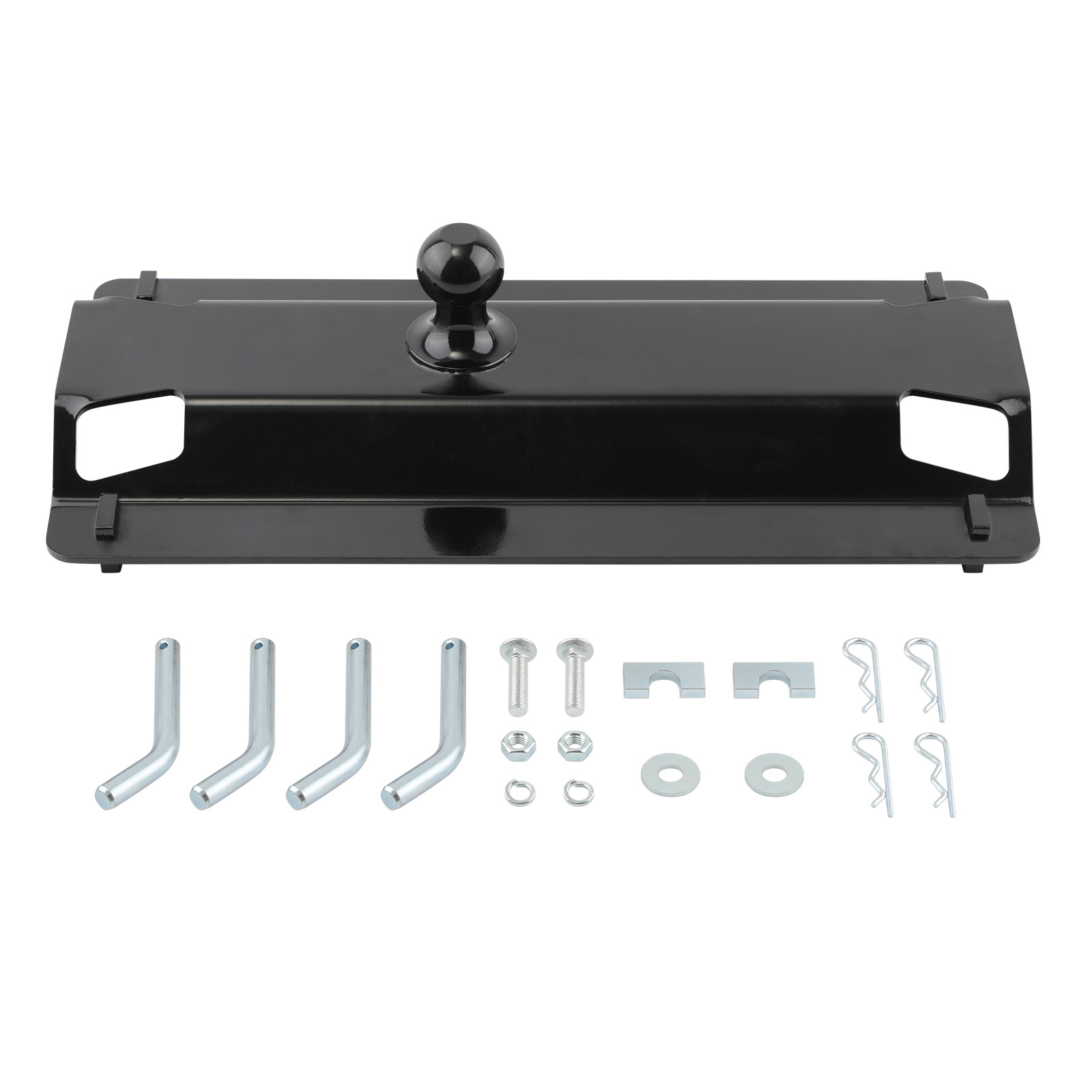 Towing Gooseneck Trailer Hitch Ball Plate for Standard 5th Wheel Rails Black