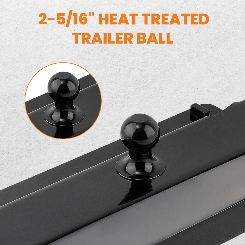 Towing Gooseneck Trailer Hitch Ball Plate for Standard 5th Wheel Rails Black