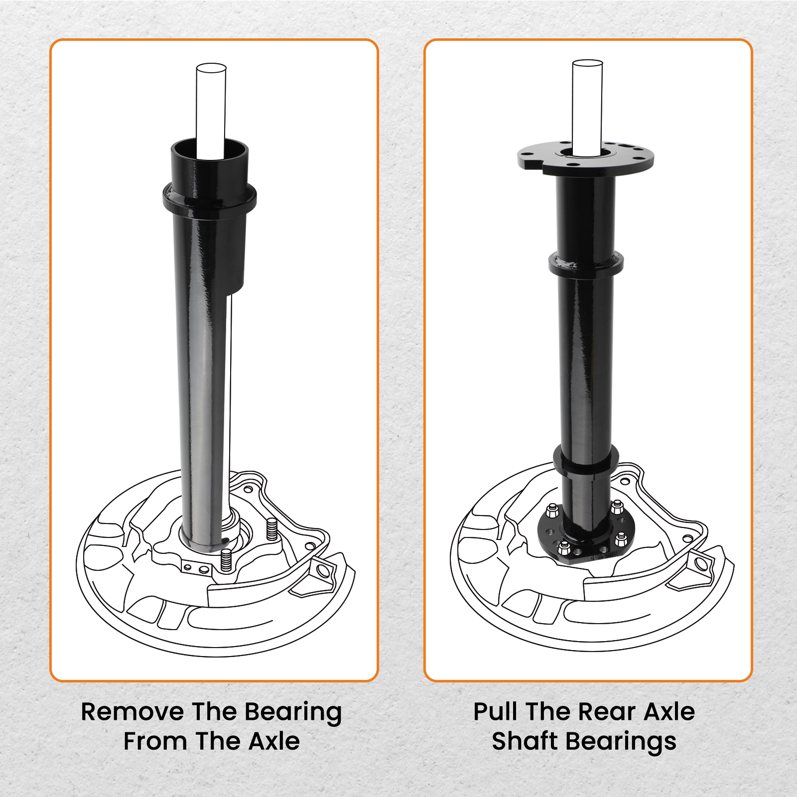 2pc Rear Axle Bearing Removal Puller Tool compatible for
