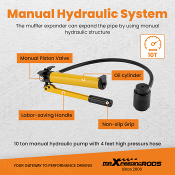 Hydraulic Exhaust Pipe Expander 10T Stretcher Tools Kit 1 5/8 To 4 1/4 78835