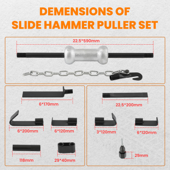 Universal Slide Hammer Dent Puller Kit Axle Bearing Hub Auto Panel Repair Tool