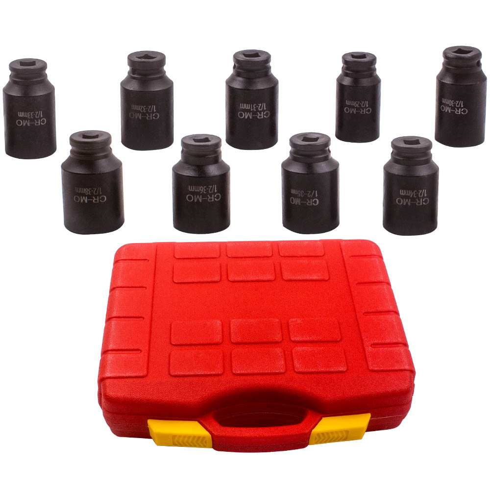 9pc Deep Impact Socket Set 1/2 Drive Metric 6 Point Axle Hub Nut 29mm-38mm 36mm 9pc Deep Impact Socket Set 1/2 Drive Metric 6 Point Axle Hub Nut 29mm-38mm 36mm