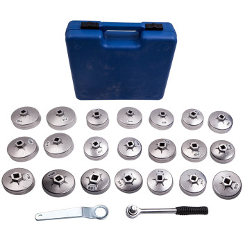 23pcs/Set Cup Type Oil Filter Wrench Removal Socket Remover Tool Kit Aluminium