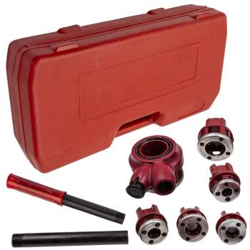 8x Pipe Threading Kit BSPT Thread Cutting Steel Threader Plumbers Set