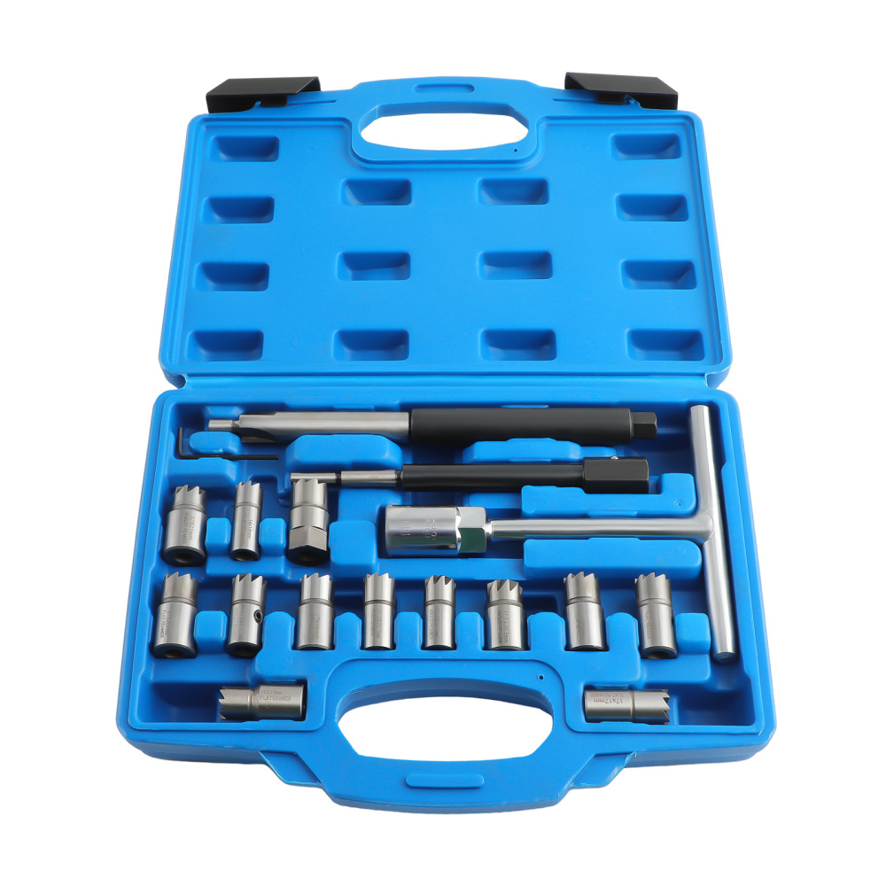 Compatible for BMW Mercedes compatible for Ford VW Audi CDI 17pcs Diesel Injector Seats Cutter Cleaner Set 