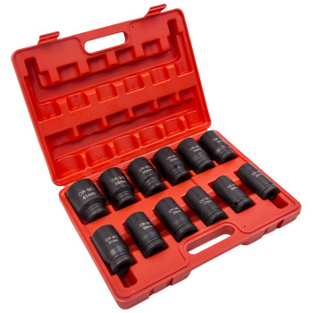 12pc 3/4 Inch Deep Impact Sockets Set Drive 6 point 24mm to 41mm 27mm 33mm 35mm