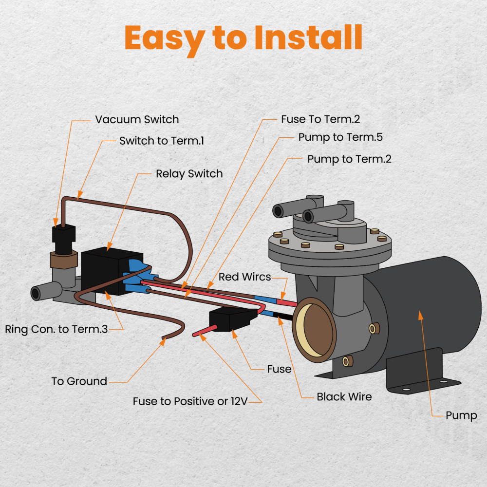Electric Vacuum Pump Kit for Brake Booster 12 Volt 18 Electric Vacuum Pump Kit for Brake Booster 12 Volt 18
