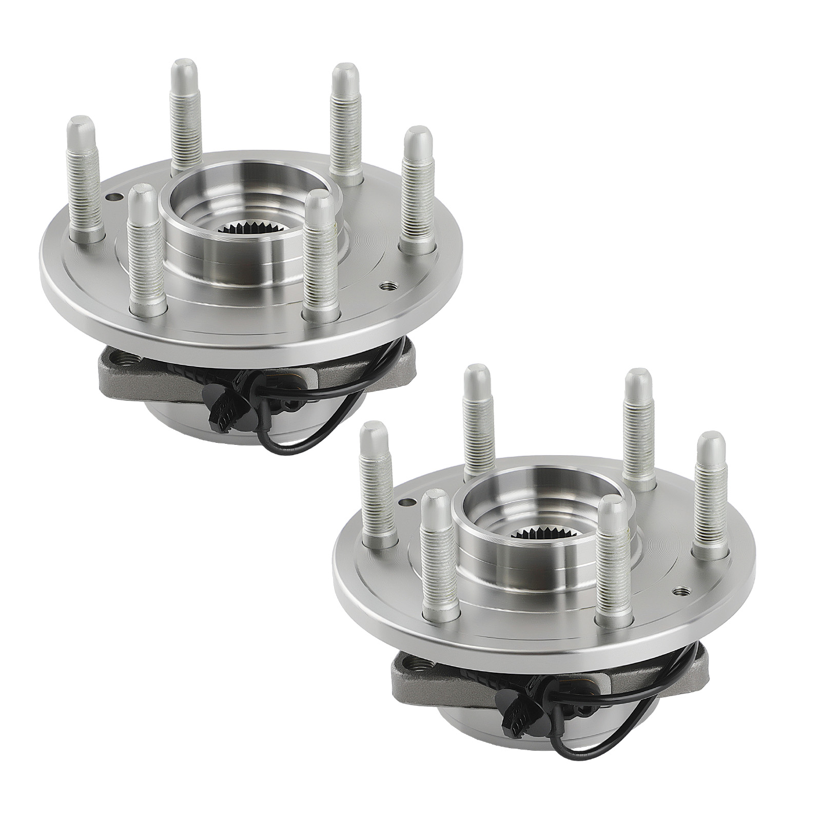 2PC Front Wheel Bearing Hub Pair compatible for Chevy GMC Silverado Sierra Yukon Cadillac