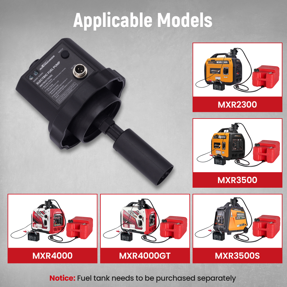12V DC Gasoline Electric Fuel Pump Extend Running Time For MXR2300 MXR3500 12V DC Gasoline Electric Fuel Pump Extend Running Time For MXR2300 MXR3500