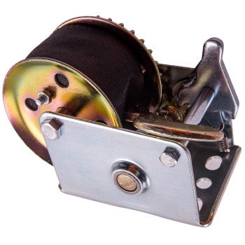 600lbs Hand Winch Hand Crank Strap Gear Winch ATV Boat Trailer Heavy Duty Black