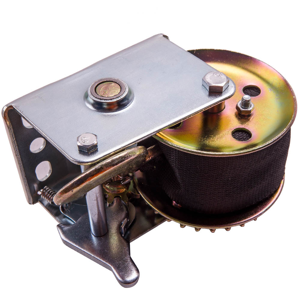 600lbs Hand Winch Hand Crank Strap Gear Winch ATV Boat Trailer Heavy Duty Black