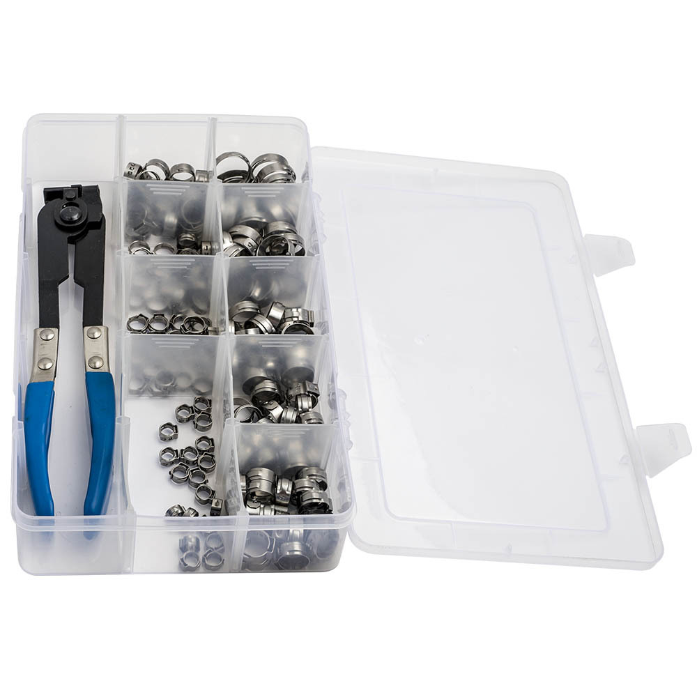 170 1 Fascette per orecchie Fascette stringitubo 5.8mm-21mm Assortimento Fascette stringitubo con pinze