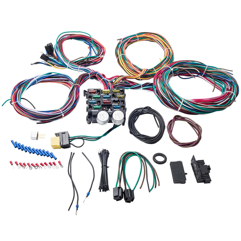 Universal 12 Circuit Wiring Harness Wire Hot Street Rod