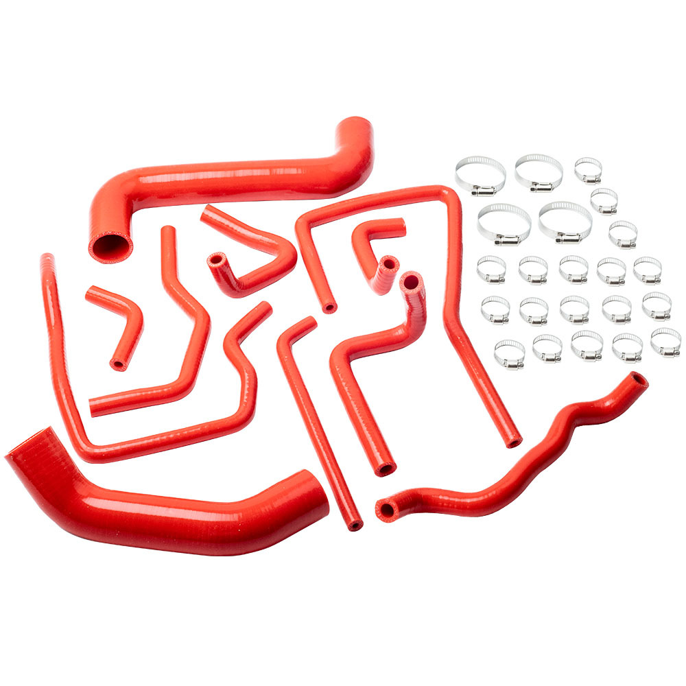 Red Silicone Radiator Hose Kit compatible for Subaru Impreza STI GDA/GDB EJ207 02-07