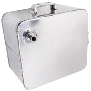 Aluminum Alloy Universal 2.5L Coolant Expansion Bottle Overflow Tank andCap Silver