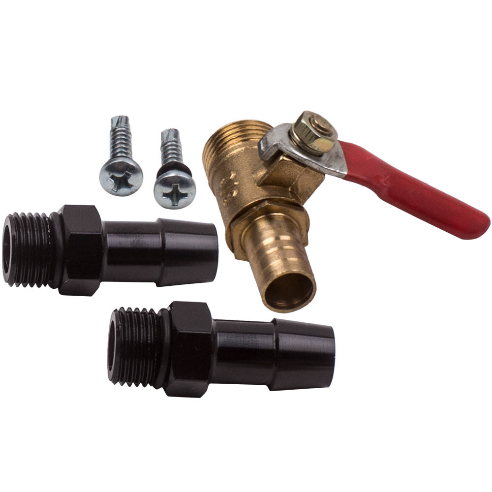 Aluminum Baffled Oil Catch Reservoir Breather Filter Oil Tank 2-Port Universal