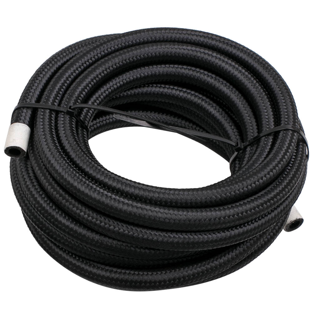 6M 20FT AN6 AN-6 Nylon Steel Braided Oil Fuel Line Hose End Fitting Adaptor Kit