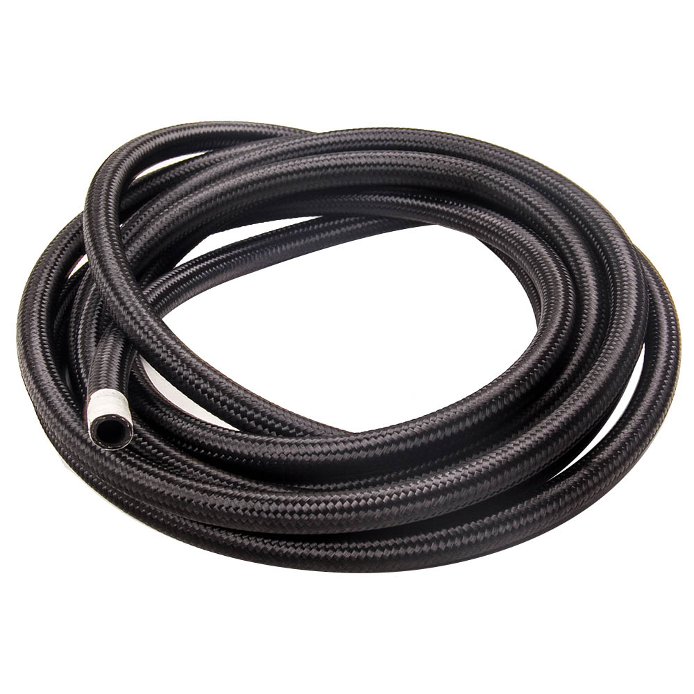 Tuyau PTFE Téflon Rouge AN8 Avec Treillis Acier - Pour Carburant, Huile, Diesel, Haute Température