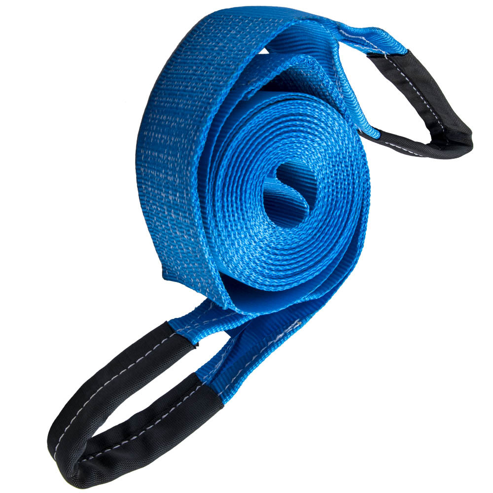 4" x 30' 20000 LBS Recovery Winch Tow Loop Strap 4x4 Rope Chain Towing Tow