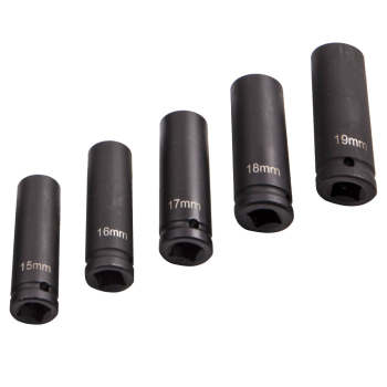 20PC 1/2” Drive Deep Impact Socket Set Long Reach Wheel Wrench Nut Tool 10-19mm