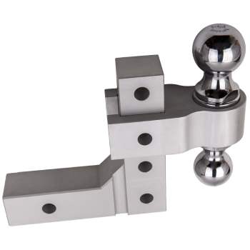 2 inch silver aluminum double ball mount adjustable trailer towing receiver Rv 6 inch