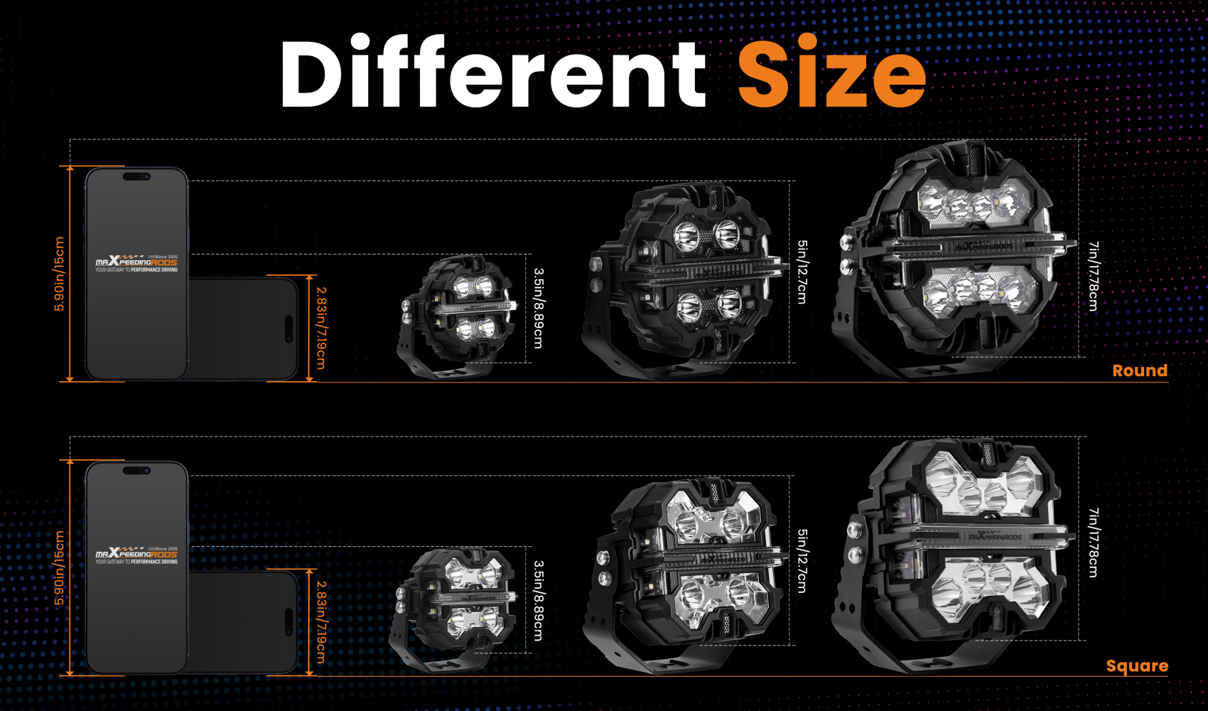 3.5inch Round LED Driving Lights Spot Flood Combo + Protective Covers Off Road