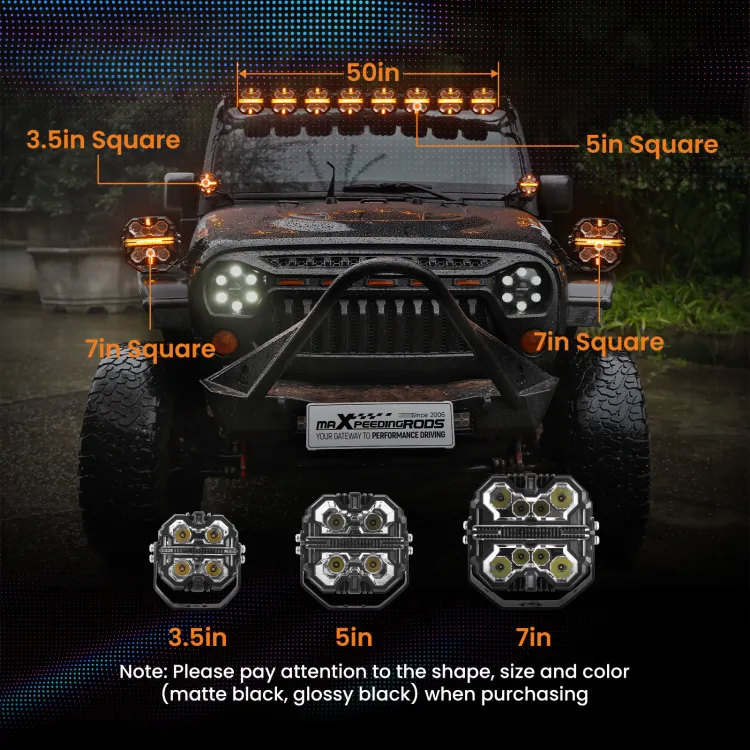 Maxpeedingrods Driving Auxiliary Light Universal 5inch 180W LED Light Pods  Offroad Driving Light