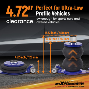 Universal Pneumatic Jack 3 Ton 6600 lb for Car SUV, Fast Lifting, with Adjustable Handle and 80mm EXTENSION