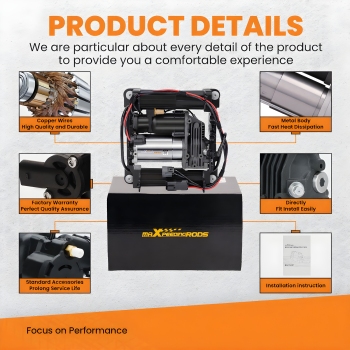 Air Suspension Compressor + Bracket + Relay compatible for Range Rover MK III 3 2002-2012