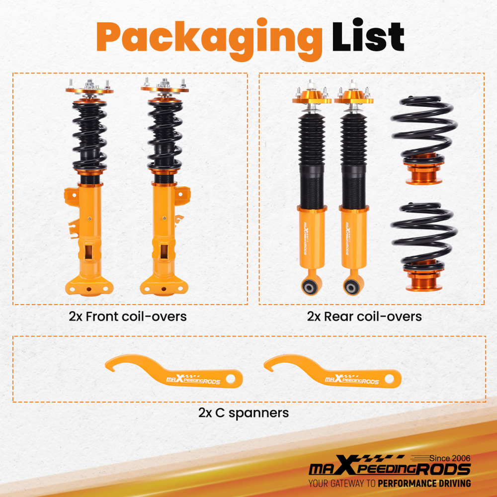 Coilovers Suspension Kit compatible for BMW E36 Compact 3 Series 323ti 318tds 323ti 1994-99 Lowering Kit