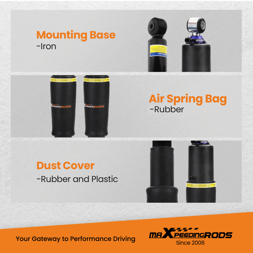 Pair Rear Air Suspension Strut Shocks compatible for GMC Chevy Cadillac Escalade 2000-2013