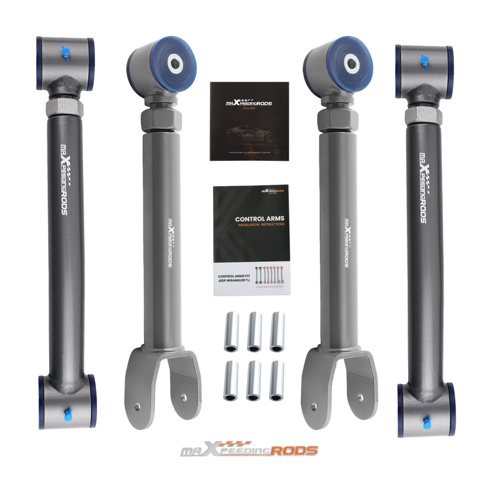 4Pcs UpperLower Adjustable Front Control Arms Compatible for Jeep Cherokee XJ 1984-2001