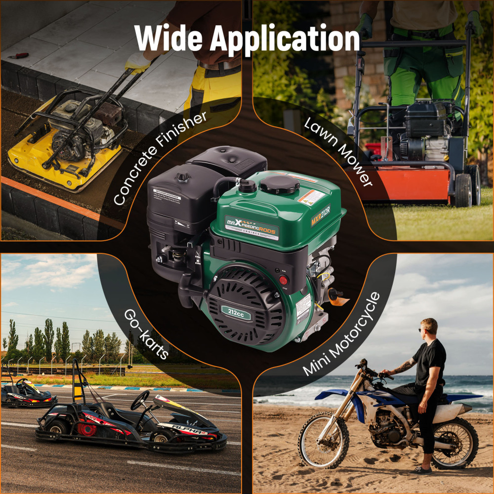 7HP 212cc Horizontal Engine Motor Gasoline 4 Stroke Recoil Start Compressors