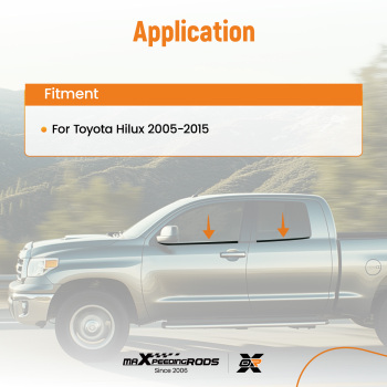 4 Weatherstrip Window Moulding Trim compatible for Toyota HILUX SR5 Double Cab 4Doors 05-15