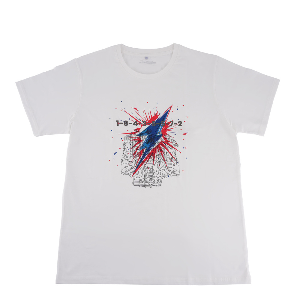 V8 Engine Graphic T-Shirt For Car Enthusiasts Gearheads V8 Engine Cool T-Shirt,Size XL