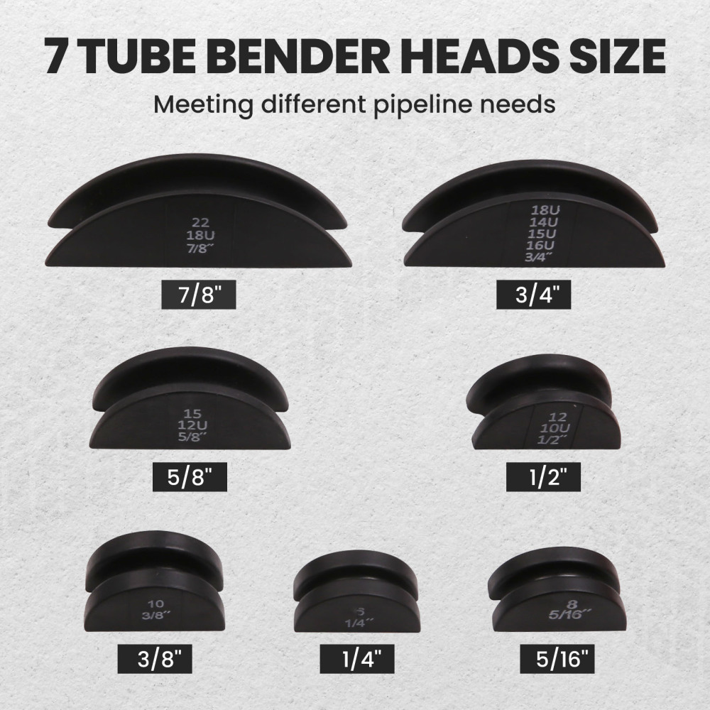 Ratcheting Pipe Tube Bender Kit Heavy Duty Ratcheted Bending Tool 1/4 To 7/8