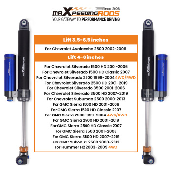 4-6 Lift Rear Shock w/ Reservoir compatible for GMC SIERRA Chevy SILVERADO 1500HD 2500HD