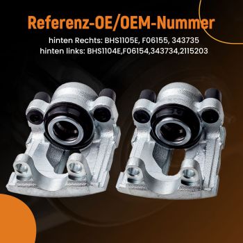 2pcs Front Brake Caliper compatible for BMW 3 Series 318i 320i 335i 330i 34216768697 / 8