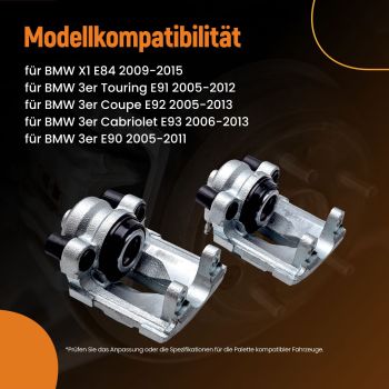 2pcs Front Brake Caliper compatible for BMW 3 Series 318i 320i 335i 330i 34216768697 / 8