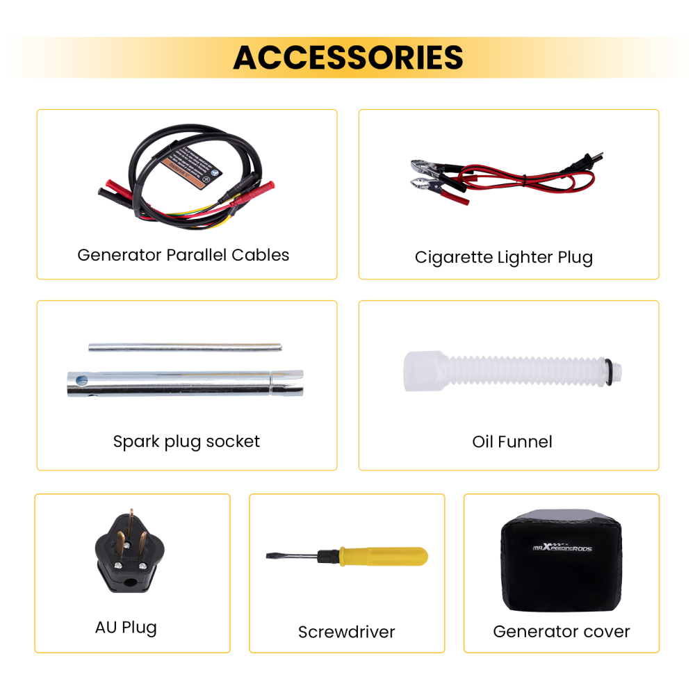 maXpeedingrods 3500 Peak Watts Portable Inverter Generator, Pure Sine Wave Petrol Quiet Generator, EPA Compliant, for Home Backup, Outdoor Camping RV Ready, 47lbs