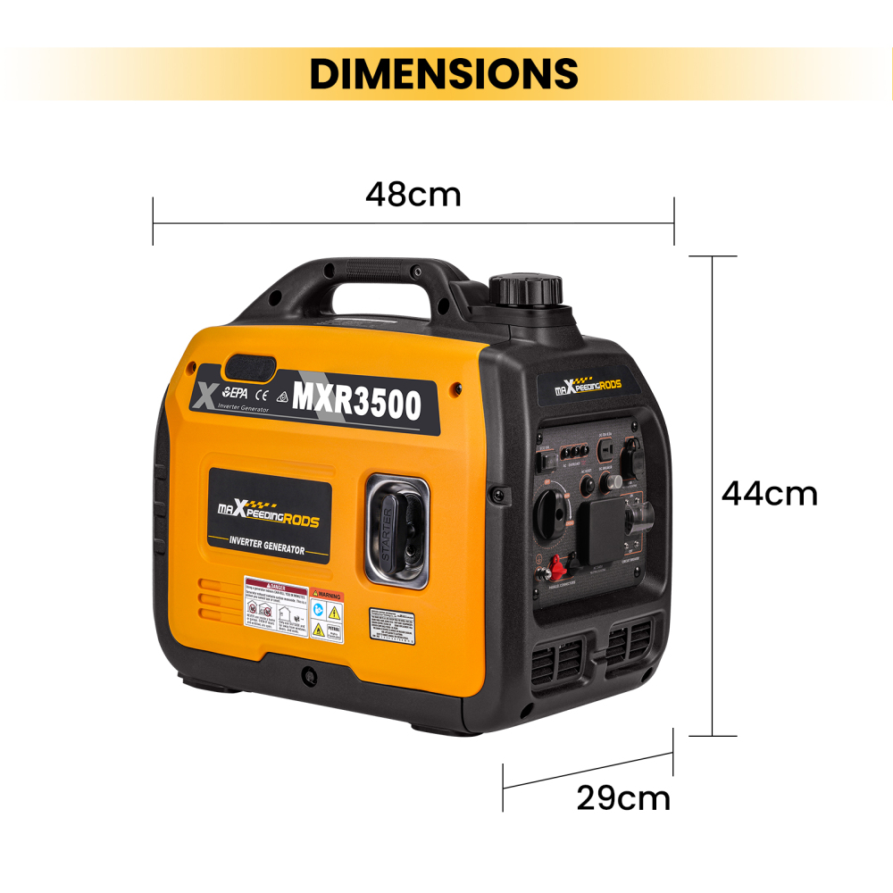 maXpeedingrods 3500 Peak Watts Portable Inverter Generator, Pure Sine Wave Petrol Quiet Generator, EPA Compliant, for Home Backup, Outdoor Camping RV Ready, 47lbs