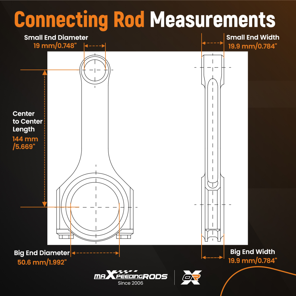 4340 Connecting Rods Conrod compatible for VW Golf MK4 97-06 Gti 1.8T 19mm Tapper ARP Bolts