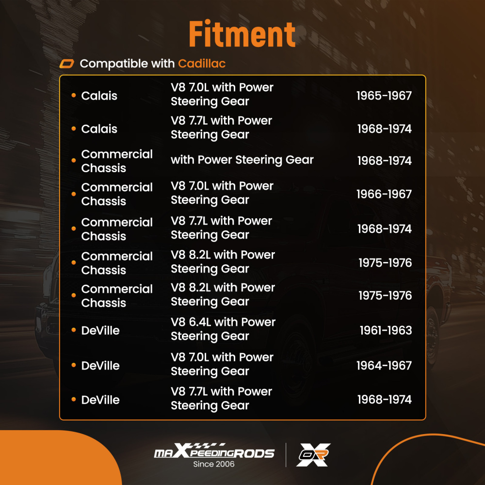 Power Steering Gear Box 27-6502 compatible for Cadillac DeVille Eldorado Fleetwood Calais