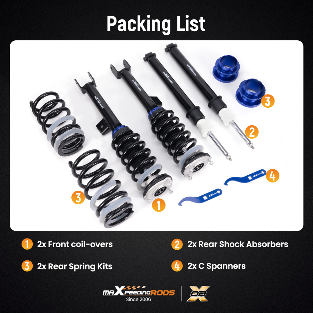 MaXpeedingrods Coilovers Lowering Kit compatible for Tesla Model 3 2017+ RWD Height Adjustable	