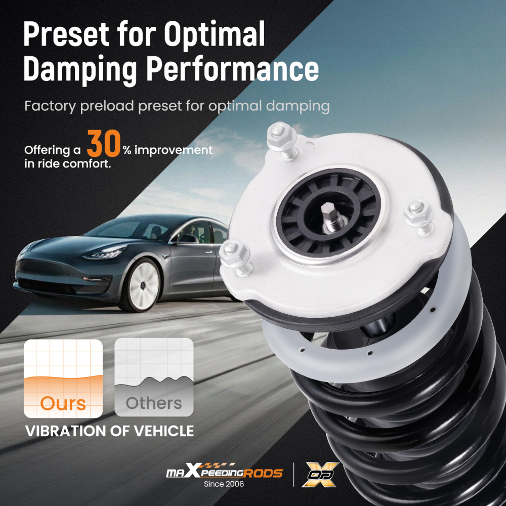 MaXpeedingrods Coilovers Lowering Kit compatible for Tesla Model 3 2017+ RWD Height Adjustable	