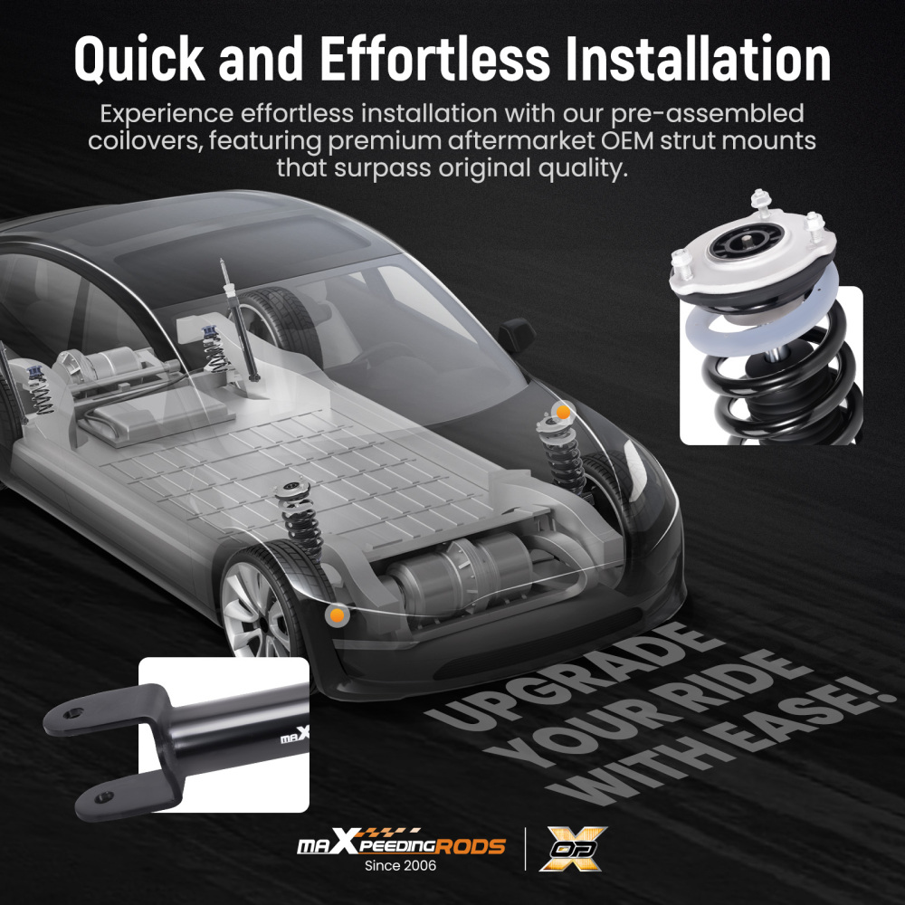 MaXpeedingrods Coilovers Lowering Kit compatible for Tesla Model 3 2017+ RWD Height Adjustable	