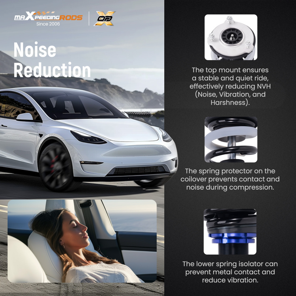 MaXpeedingrods Coilovers Lowering Kit compatible for Tesla Model 3 2017+ RWD Height Adjustable	