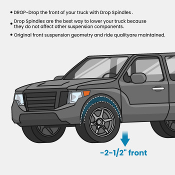 Pair 2.5 Drop Spindle compatibile per VW BUG 1966-1977 Ball Joint with Drum Brake
